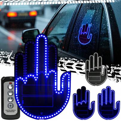 1PC-LED Gesture Light, Fun Car Decorative Light USB Interface, Adhesive Backing For Easy Installation Three Gesture Light Modes, Remote Control Operation-Car Accessories\Car\Car Accessories For Woman\Car Essentials\Christmas