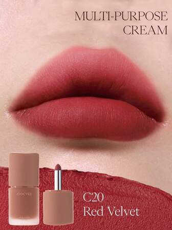 JOOCYEE Crema multiusos para labios y mejillas, brillo de labios mate, crema iluminadora, rubor, a prueba de manchas, uso cómodo, adecuado para ir al trabajo y como regalo