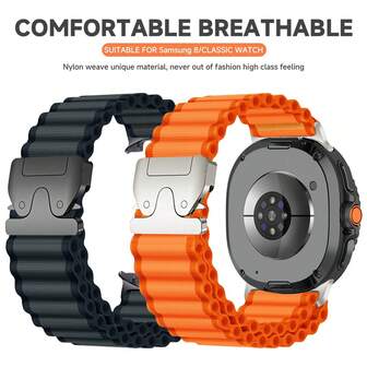 Nylon-Schlaufenarmband kompatibel mit Samsung Galaxy Watch 8 44mm 40mm Sporttrail-Band für Galaxy Watch 8 Classic 46MM Armband-Zubehör