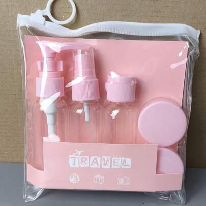 Kit 5 Frascos De Viagem Shampoo Creme Sabonete Condicionador Perfumes + Necessaire Para Avião