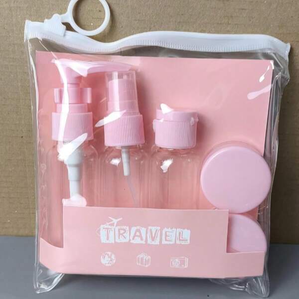 Kit 5 Frascos De Viagem Shampoo Creme Sabonete Condicionador Perfumes + Necessaire Para Avião