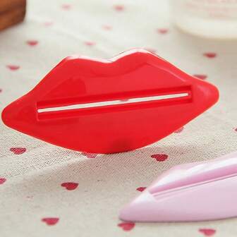 7pcs Cartoon Red Lip Toothpaste Squeezer, Multi-Function Loose Lip Shaped Toothpaste Tube Roller, Random Pink And Red, Toothpaste Squeezer, Toothpaste Box, Travel Toothpaste Container, Toothpaste Dispenser