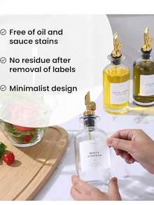 1pc Gold Olive Oil Dispenser Bottle, Kitchen Oil Dispenser, Coffee Syrup Dispenser (Suitable For Coffee Bar), Cooking Oil Glass Dispenser Bottle, Random Sticker Included - Multicolor - View 9
