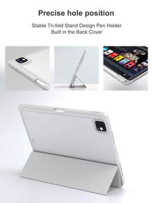 TPU And PU Leather Tablet Case Compatible With Ipad 10th/11th Gen (A16), 9th/8th/7th/6th/5th Gen, Air 1/2/4/5/M2/M3, Mini 6/7 8.3", Pro 11"/12.9", Air 13", Gray - Grey - View 4