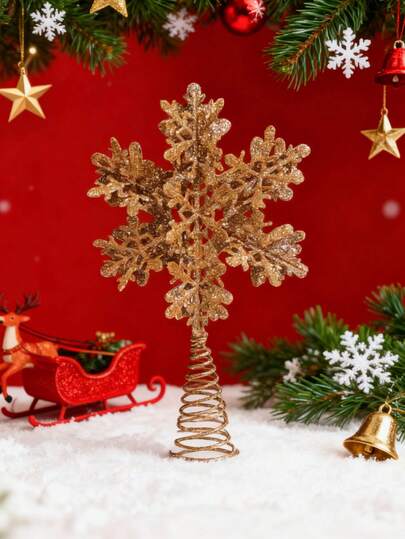 1 buc. Decor de fulg de zăpadă 3D cu sclipici pentru brad, articole de petrecere potrivite pentru Anul Nou