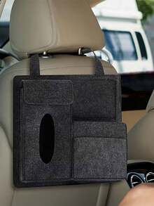 Foldable Car Seat Back Organizer - Multi-Compartment Storage Holder, Durable Fabric & Straps, Suitable For Travel Essentials, Snacks, Toys - Fits All Vehicles, Car Organization, Fun Design, Sturdy Structure, Car Tissue Box Holder, Car Trunk Storage Box, Car Accessories - Multicolor - View 4