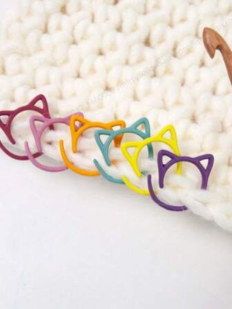 20/15/10/6/1个猫耳造型趣味缝纫记号扣 - 彩色金属锁扣工艺环，易于使用，适用于编织、钩编和缝纫项目 - DIY工艺配件，助您打造井然有序的工艺体验