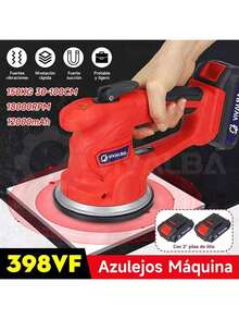 Tile Vibration Installation Tool - Machine, Tile Vibrator for Automatic Leveling, Tile Floor Laying Tool, Vibration Frequency 0-150Hz, 21V Laptop Vibrator with 6 Adjustable Speed, Supports Tiles Up to 150kg. - Rojo - Ver 4