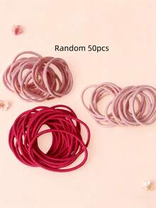 50 bunte Kinder Schmetterling Haargummis, einfache festliche elastische Stirnbänder, rot, Kinder Haaraccessoire Geschenkset, geeignet für Mädchen Pferdeschwänze und Zöpfe, perfekt für den täglichen Gebrauch