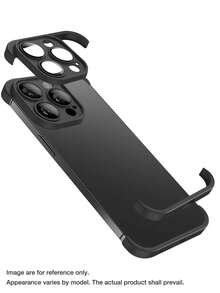 Yezodawee 1个无边框TPU护角手机壳，专为手机设计，四角防摔垫，防震镜头保护壳，摄像头保护套，极简散热手机边框保护壳，兼容三星Phone17 Pro Max、16 Pro Max/16 Pro/16 Plus/16/15/14/13/12/11和S25 Ultra、S24 Ultra/S24 Plus/S24+/S24/S23 Ultra/S22 Ultra系列（1个黑色）