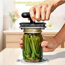 Stainless Steel Can Opener With Plastic Handle One Touch Open Design For Sealed Jars Fruit Cans  Efficient Household Kitchen Gadget No Sharp Edges Easy To Use Time Saving Durable - 1件黑色 - 查看 9