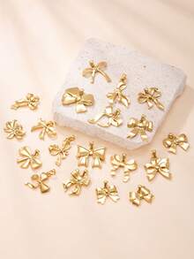 1 قطعة قلادة معلق هندسي أنيق وجميل من الفولاذ المقاوم للصدأ، مناسب لصنع المجوهرات DIY - الذهبي - مشاهدة 3