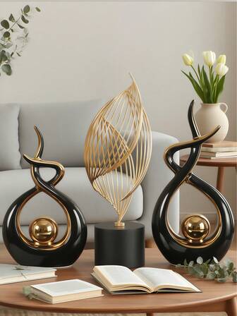 1pc Home Decor Modern Abstract Art Resin Statue Desktop Decoration - Modern Home Decor For Living Room, Bedroom, Desktop, Dining Table, Office, TV Cabinet, Shelf, Wedding Gift, Housewarming Gift