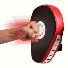 1副专业拳击手套 - 减震训练手靶 - 人造革空手道、拳击手靶、反应靶、散打靶、跆拳道圆形靶、弧形靶训练器材、脚靶、综合格斗、泰拳、搏击运动 - 普遍适用于训练 - 理想的圣诞节和父亲节礼物 - 紅色 - 查看 4