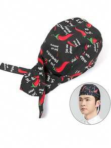 1 pieza Gorro de chef ajustable, diseño de calavera, material de poliéster negro, cierre a presión, ligero y elástico, adecuado para restaurantes y cocina - Multicolor - Ver 13