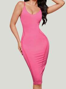 女士提臀收腹无缝连体衣，性感露背塑身吊带裙