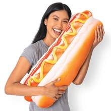 30 3D  Hot Dog Throw Pillow - Made With Super Soft & Ultra Premium Fabric - Cute, Comfortable, Plush, Stuffed Body Cushion For Home Decor - Best Funny Gift For Meat Lovers - Large - 至尊熱狗枕頭 - 查看 1