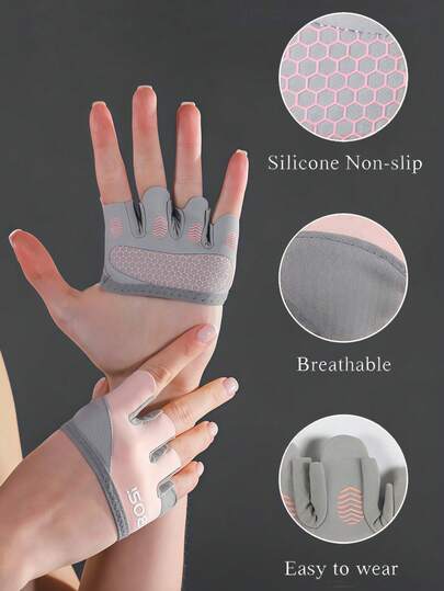 4-Finger Lightweight Fitness Gloves With Wrist Support, Short Minimalist Training Gloves Unisex, Non-Slip Weightlifting Gloves, Grip Pads For Pull-Ups, Gym Workouts, Home Exercises, CrossFit, Strength Training, Sports Fitness Equipment Accessories