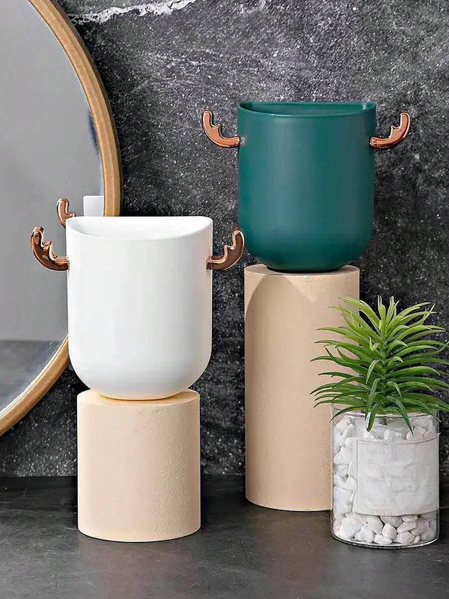 1pc Bathroom Wall-Mounted Deer Antler Toothbrush Holder, Multi-Scene Kitchen Utensil Storage Box - Multicolor - View 1