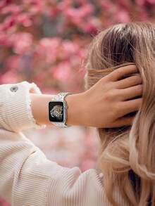 白色硅胶表带一条，兼容 38mm、40mm、41mm、42mm、44mm、45mm、46mm、49mm，休闲运动风硅胶表带配件，兼容 Ultra、Series 3/2/1、11、10、9、8、7、SE3、6、5、4、3、2、1，时尚日常佩戴智能手表表带，现代表带，兼容 ，可更换印花表带，母亲节、生日、圣诞节的理想礼物 - 星光色 - 查看 5