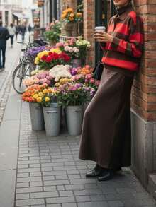 2025 Women's Autumn/Winter Fashion New Arrival, Streetwear/Commuter/Casual Comfort/Stylish Personality, Ins European And American Style Fashion Polo Collar Long Sleeve Contrast Stripe Pullover Knit Sweater - Multicolor - View 7