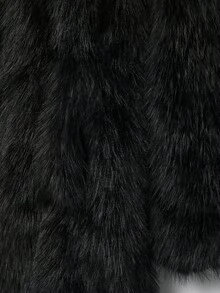 معطف نسائي فاخر بياقة مرتفعة من الفرو الاصطناعي بلون أحادي، جاكيت طويلة فضفاضة كاجوال بأكمام طويلة، ملابس خارجية دافئة سميكة للشتاء - الأسود - مشاهدة 8