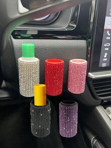 1pc Upright Automotive Lip Balm Holder, Shiny Insulated Lip Balm Rack, Women Car Interior Rhinestone Accessory, Fits Most Vehicles - Một kích thước - Xem 11