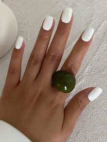 1pc Resin Teardrop Ring, Charming & Luxurious For Vacation, Party, And Casual Daily Wear, Jewelry Gift Suitable For Women