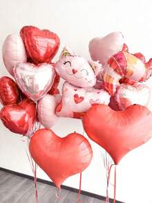 11 قطعة من بالونات القطط ذات الشكل القلبي الرومانسي، تشمل بالونات قطط قلبية باللون الوردي، بالونات قلبية من الرقائق المعدنية، مناسبة لحفلات الزفاف والأعياد الميلاد وخلفيات صور البوث وأعياد الزواج وعيد الحب وديكور الغرف الرومانسية والهدايا المفاجئة وديكورات الحفلات الداخلية - متعدد الألوان - مشاهدة 5
