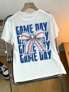 Áo thun nữ cổ tròn dáng rộng, áo thun ngắn tay màu trắng in họa tiết, áo thun họa tiết cho mùa hè. - trắng - Xem 6