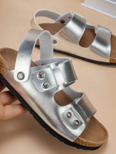 New Spring/Summer Fashion Children Sports Sandals, Leather Belt Double Buckle Design, Boys Casual Outdoor Beach Sandals