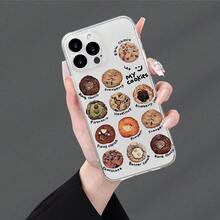 Funda de teléfono de TPU de alta calidad con patrón de galleta, elegante y simple, funda de protección personalizada y creativa - ultra delgada y absorbente de impactos, resistente a la suciedad y duradera, con protección para la cámara - adecuada para  17/17 Pro/17 Pro Max/17 Air/ 16/16 Pro/16 Pro Max/16 Plus/ 15/15 Pro Max/15 Pro/15 Plus/ 14/14 Pro/14 Plus/14 Pro Max/ 13/13 Pro/13 Pro Max/12/12 Pro/12 Pro Max/11/11 Pro/11 Pro Max/XR/X/XS/XS Max. Es el regalo de cumpleaños perfecto para novias, novios, esposos, esposas, amigos o para uno mismo, innovador y a la moda, adecuado tanto para hombres como para mujeres.Diseño Interesante y Elegante - El Regalo Ideal para Tu Amado - Transparente 1681 - Ver 1