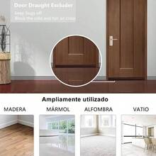 Dabi 2Pcs Puerta Tira de Sellado de Ventana - Protector y Guardapolvo para Puerta Autoadhesiva Cubrepolvo para Puerta Tope para Puerta de Bajo Puerta Reducción de Ruido Prueba de Polvo - Marrón - Todo (Marrn) - Ver 7