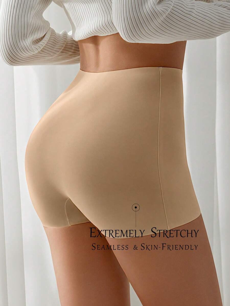 Women's Seamless Briefs, Soft & Breathable Slip Shorts, Anti-Chafing Underwear, Comfortable Ladies Panties For Summer - Apricot - View 1