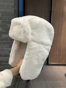 Men's Trapper Hat Faux Fur Winter Hats Russian Hat With Buckle Trooper Warm Winter Hat Ski Cycling Ear Flap Winter Warm