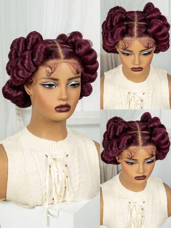 A ANYTIME HZ Synthetic Braided Wigs HD Full Lace Wig Knotless Box Braids Wigs For Black Women Handmade Afrian Braiding Hair Wigs