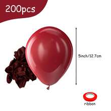 勃艮第酒红色乳胶派对气球 - 5英寸深宝石红哑光小复古酒红色气球，适用于生日、结婚纪念日、母亲节、情人节、感恩节、新年、赌场主题樱桃派对装饰 - 酒紅色 - 查看 12