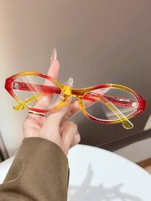 1pc Plastic Oval Sweet Modern Simple Style Punk Delicate All-Match Best Friend Style Women Clear Glasses Reading Musical Festival Back-To-School Essentials Watch TV All-Season Accessories