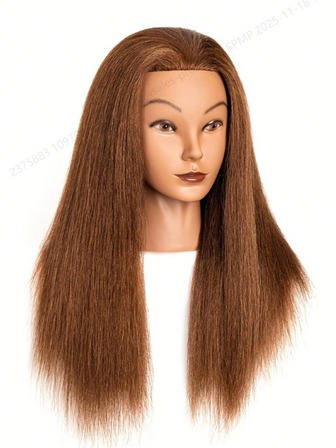 Mannequin Head With Shoulder Human Hair And Synthetic Hair Practice Hair Braiding Training Head Hair Styling Cosmetology Manikin Head Doll Head For Hairdresser (27# Color)