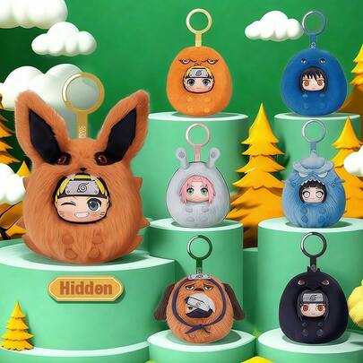 Muñecos de peluche de Naruto en caja sorpresa - Set de 6 piezas. Adorables peluches de personajes de anime, figuras coleccionables suaves para niños y adultos. Producto oficial de Naruto Shippuden. Regalo perfecto para fans del anime. Caja sorpresa de peluche de alta calidad.