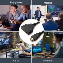 Cable Splitter 1 In 2 Out  Adapter Cable  Male To Dual Female 1 To 2 Way, Support Two The Same Size TVs At The Same Time, Signal One In Two Out 1080P Mirror Only Can't Extend Display - Black - View 9