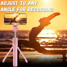 1pc Selfie Stick With Phone Mount, Extensible, Smartphone Tripod With Wireless Remote Control For Iphone , 360° Rotation, Essential For Travel, Compatible With Samsung/Android Smartphones For Summer Vacation, Travel, Outdoor Activities, Live Streaming, Stable Recording Vacation Travel Outdoor Activities Live Streaming Vlogging Equipment