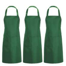 1pc/3pcs/6pcs/12pcs Unisex Apron With 2 Spacious Pockets, Machine Washable, Suitable For Kitchen, Crafts, BBQ, Painting - Dark Green - View 8