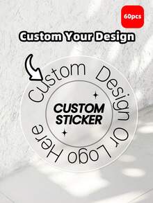 1-120pcs Personalized Labels - Customizable Stickers With Any Design, Logo, Text, Or Image. Commercial Logo Labels, Waterproof Stickers, And Custom Thank-You Labels. Suitable For Schools, Homes, Kitchens, Restaurants, Bathrooms, Living Rooms, Bedrooms, Offices, Tea Rooms, Etc. - White - View 36