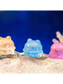 6/12/24pcs Luminous Mini Resin Jellyfish, Cute Sea Animals Miniature Jellyfish Figures Tiny Small Resin Jellyfish Figures Glow In The Dark Mini Resin Animals For Home Party Miniature Landscape Decoration(Random Color) - Multicolor - View 10