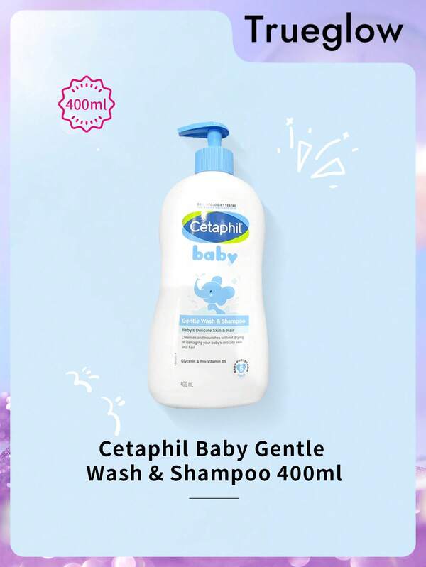 Cetaphil Baby Gentle Wash & Shampoo 400ml Baby 's Delicate Skin & Hair Glycerin & Pro-Vitamin B5 Baby Protection 5 , For Autumn & Winter , Christmas Gift, Birthday Gift , Skin Care