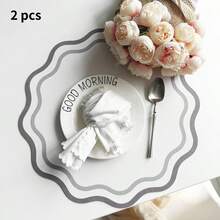 直径34厘米的花朵造型餐垫，约120克，多种颜色可选，适用于餐桌、茶几、书桌和吧台，防水、耐热、易清洁、可重复使用。 - 彩色 - 查看 27