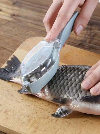 1 pièce Écailleur de poisson manuel (avec couvercle) - Plusieurs couleurs disponibles, bord tranchant qui élimine rapidement les écailles de poisson, léger et facile à nettoyer - Convient pour un usage domestique, matériau plastique, poignée texturée, outil de cuisine ingénieux pour l'intérieur et l'extérieur, équipement pratique pour le nettoyage du poisson | Poignée ergonomique