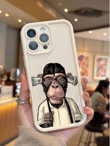 Funda de Teléfono Antigolpes y Antideslizante con Patrón de Orangután, Compatible con iPhone 17 Pro Max, 16/15/14/13/12/11/XS/XR/X/7/8/Mini/Plus/Pro Max/SE, y Galaxy A15 A16 A55, Nueva Funda de Teléfono Premium a la Moda, Protección Completa de 360 Grados, Adecuada para Regalos de Halloween y Navidad para Amigos y Parejas - Blanco - Ver 4