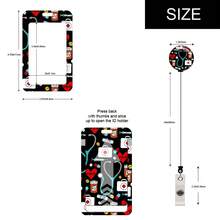 1pc Cute Retractable Badge Reel With Id Card Holder, Key Ring & Clip. Perfect Gift For Nurses And Doctors Back To School - Black - View 5